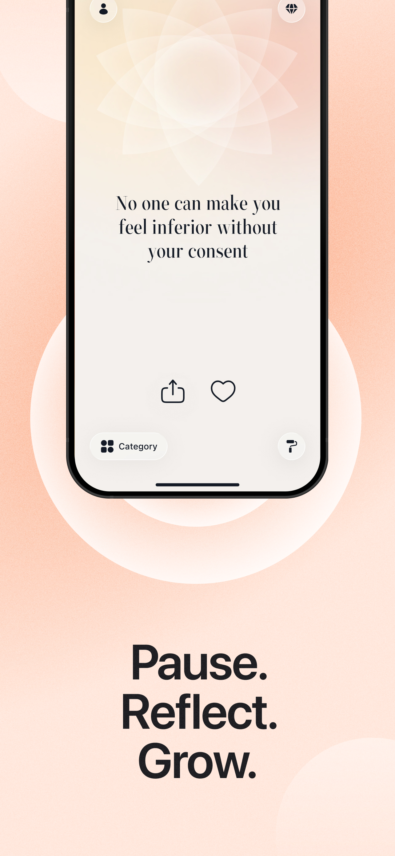Daily Affirmations app — quote screen